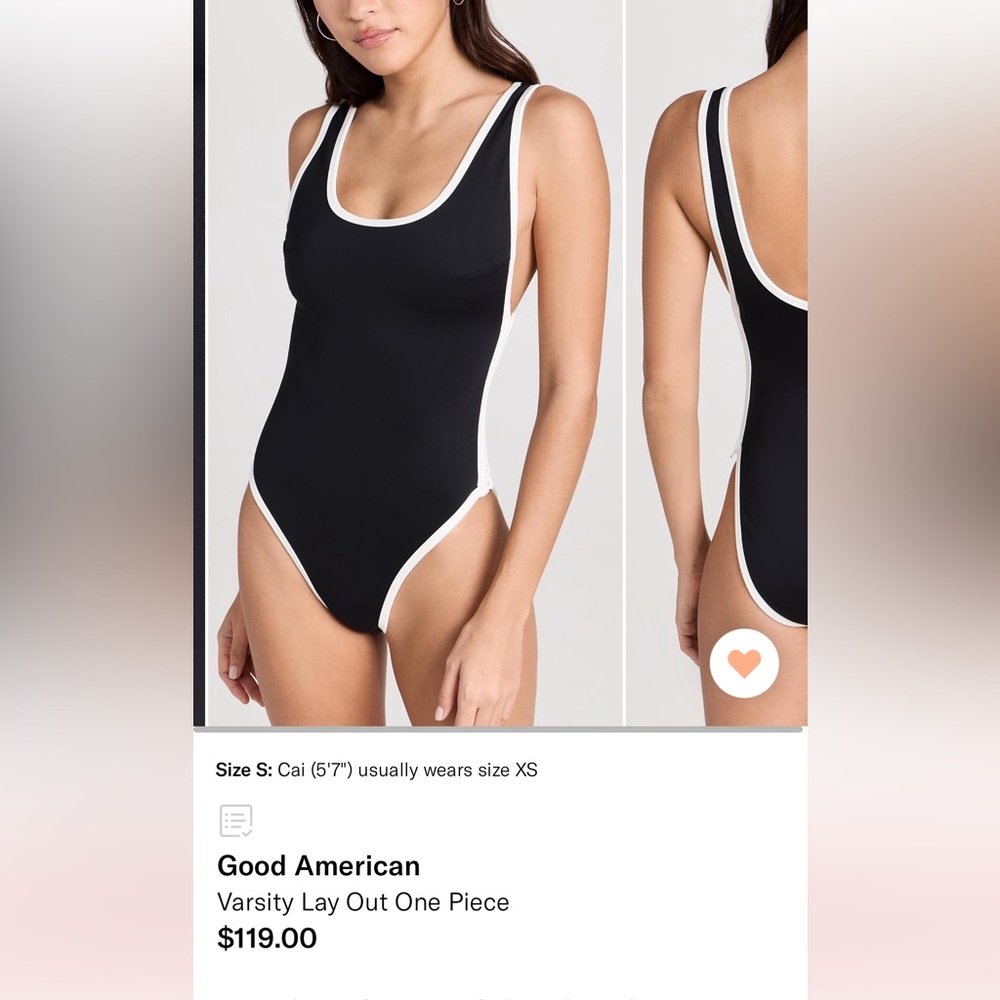 NWT GOOD AMERICAN Varsity Lay Out One Piece Swimsuit Size L